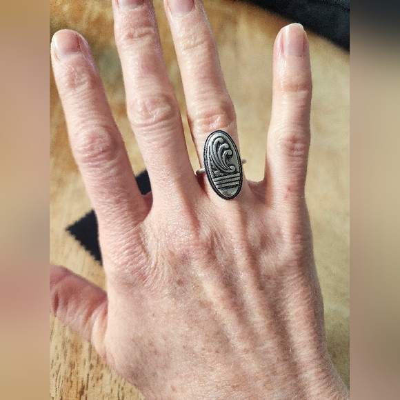 Handmade Art Nouveau Sterling Silver ring, size 6.5 - Picture 5 of 7